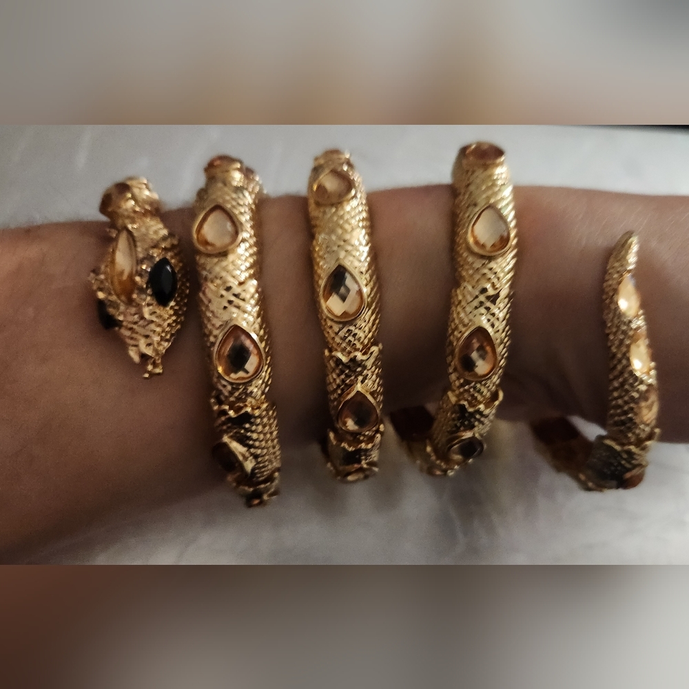 Eye Candy LA gold snake bracelet